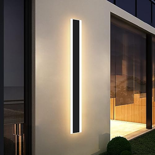 Daoseolo Apliques de pared para exteriores de 39 pulgadas, lámpara LED de pared para exteriores con 3 colores (3000 K4500 K6000 k), decoración