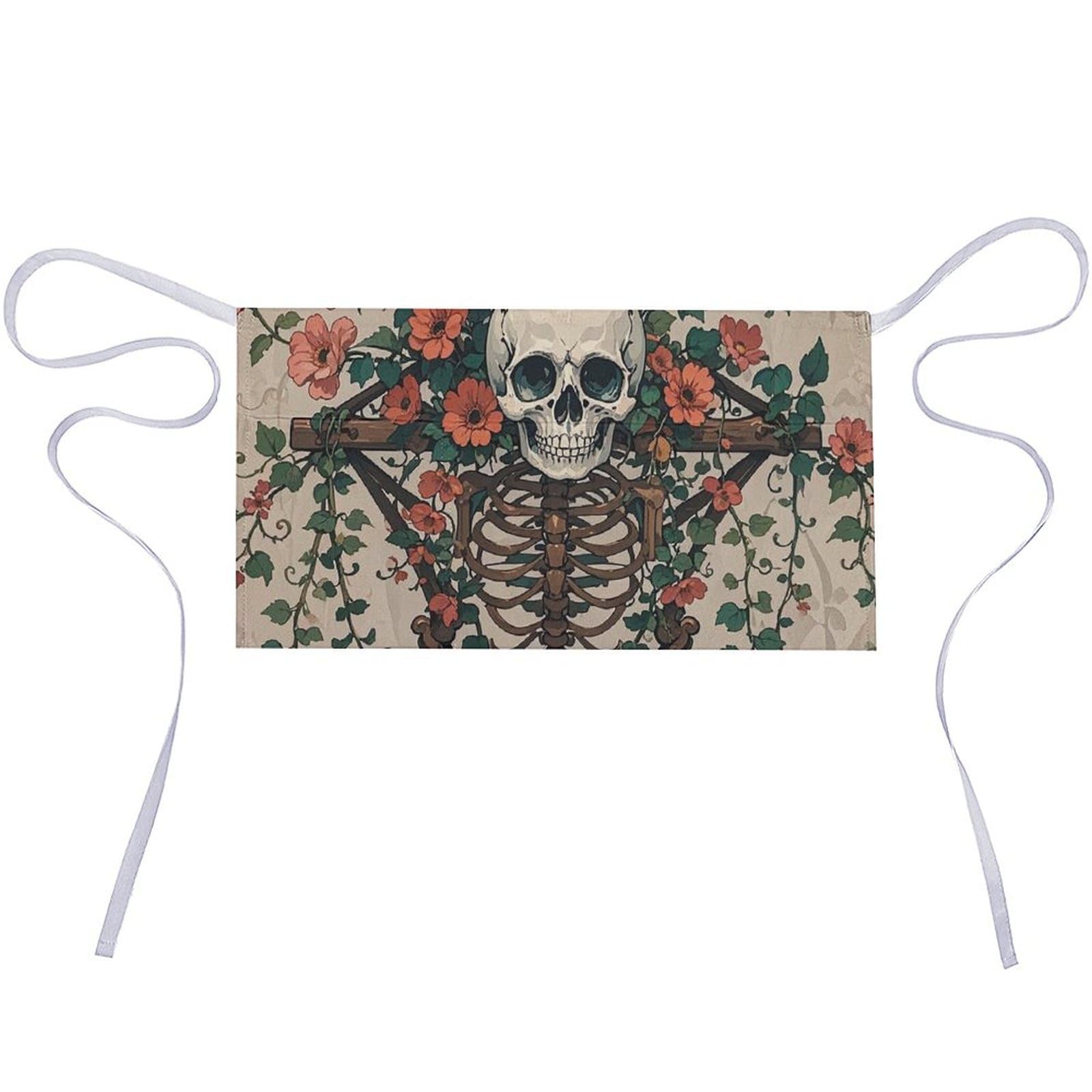 DJUETRUI Weird Flowers Adjustable for Women Men with Pockets Extra Long Lab Apron Butcher Apron Oxford Cloth Cotton Apron for Kitchen Cooking Baking