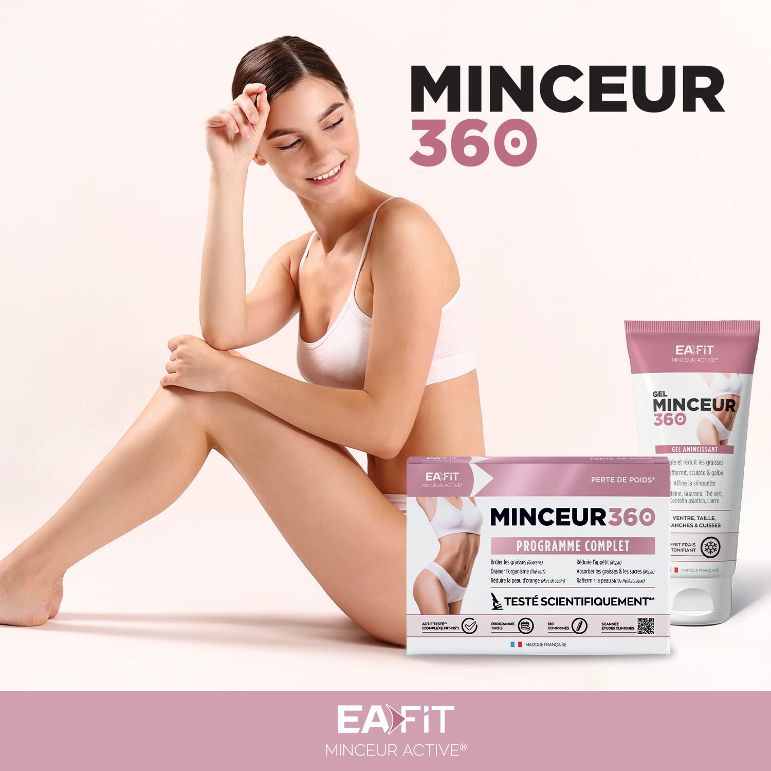 Eafit Minceur - GEL MINCEUR 360 - GEL AMINCISSANT - Guarana - Thé vert- Menthol - Réduit les graisses - Raffermit,Affine la silouhette - Effet frais et Tonifiant - Ventre - Hanches - Cuisses - 200 ml