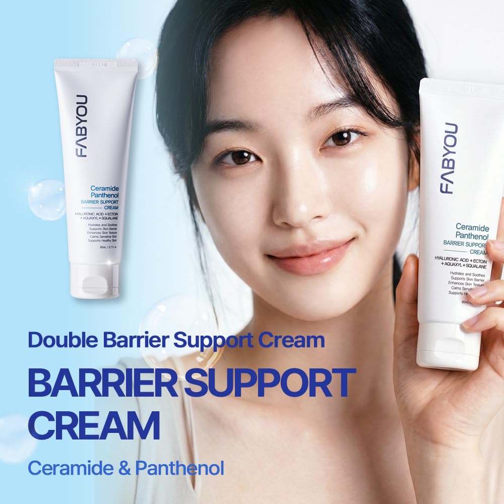 FABYOU Ceramide Panthenol Barrier Support Moisturizer 2.71 fl oz - Long-lasting Hydration & Soothing for Dry & Sensitive Skin, Strengthens Barrier with 8 Types of Hyaluronic Acid, Korean Skincare - Image 2