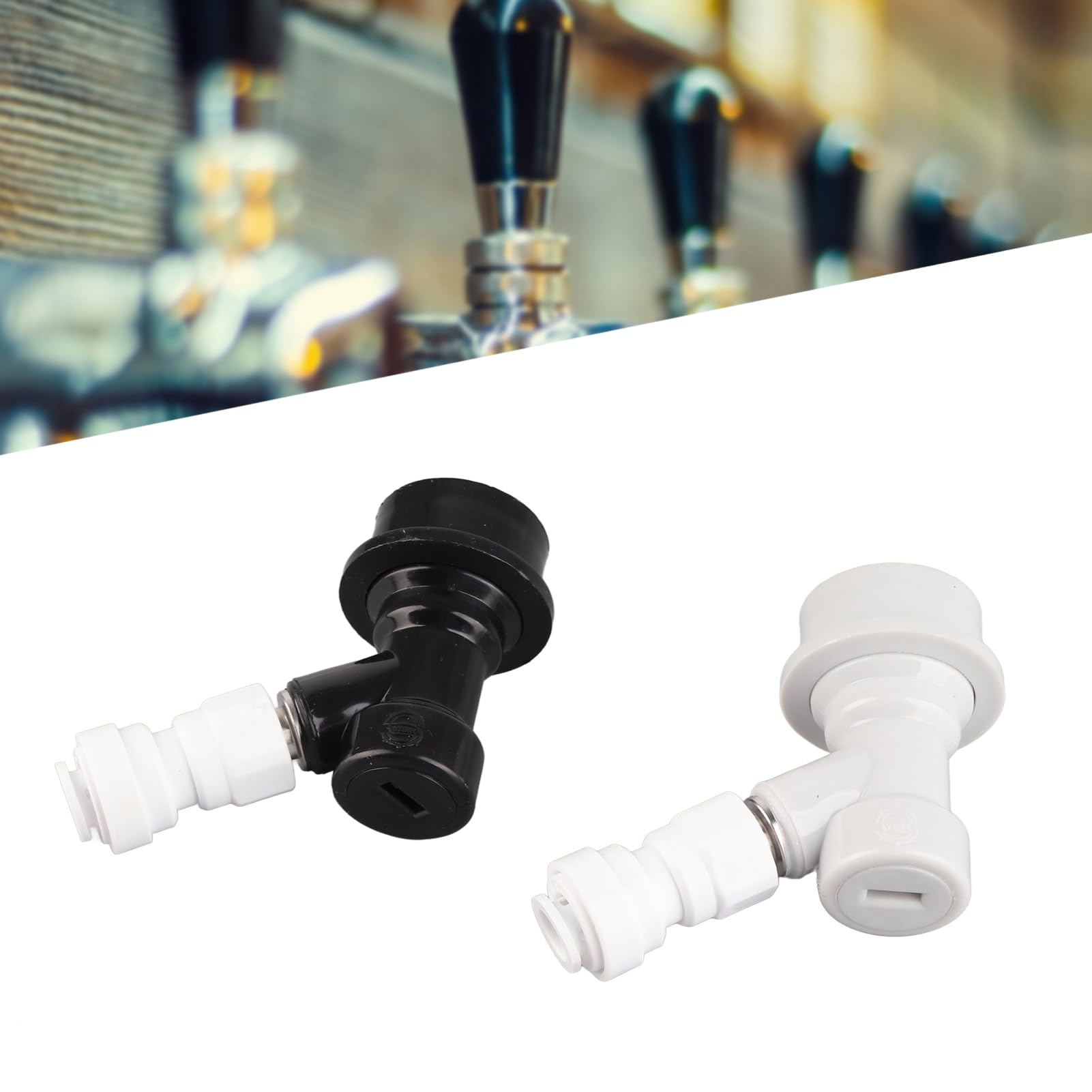 2 Stück Home Ball Lock Keg Connector 8 Mm 1 4 Zoll FFL Quick Push Fit Connector Es Ist für Gas- und Flüssigkeitsstopfen Geeignet Push 8 Mm 1 4 Zoll Home Ball Fit Connector