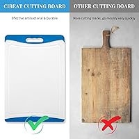 Vista 6 de Extra Large Cutting Board, Dishwasher Safe Chopping Boards With Juice Grooves and Easy Grip Handle, 3 Pieces Plastic Cutting Board Set