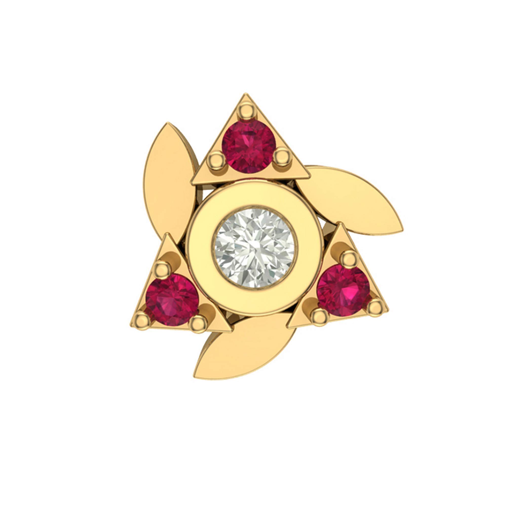 18K/14K Yellow/Rose/White Gold and Diamond Nose Pin(Screw) for Women