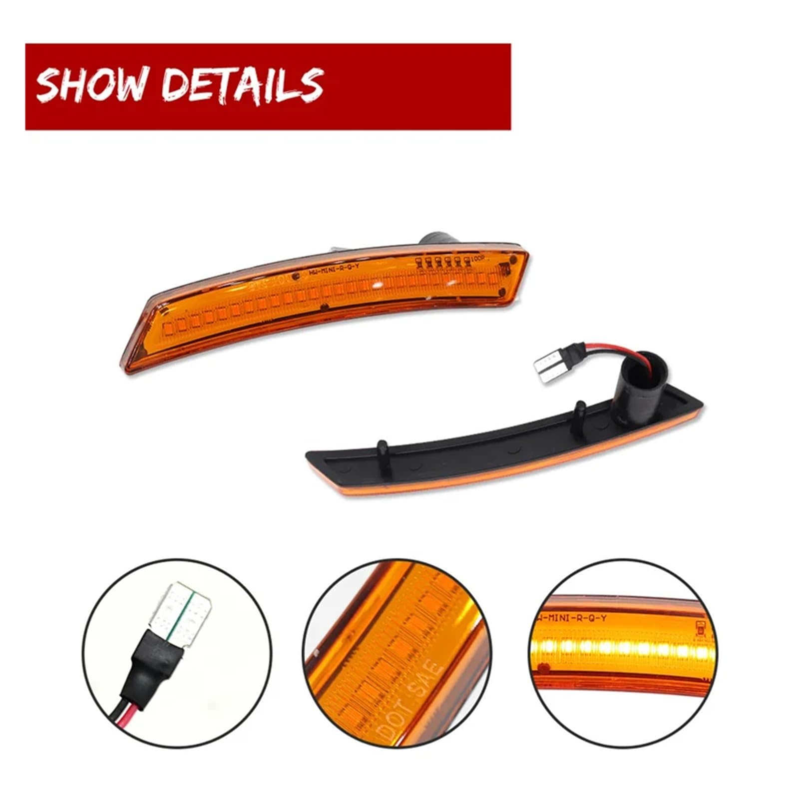 Pasuje do MINI Cooper R55 R56 R57 R58 R59 R60 R61 2007-2013/14 przydymione soczewki bursztynowy/czerwony w pełni LED przednie/tylne boczne światła obrysowe zespoły(DEEP BLUE)