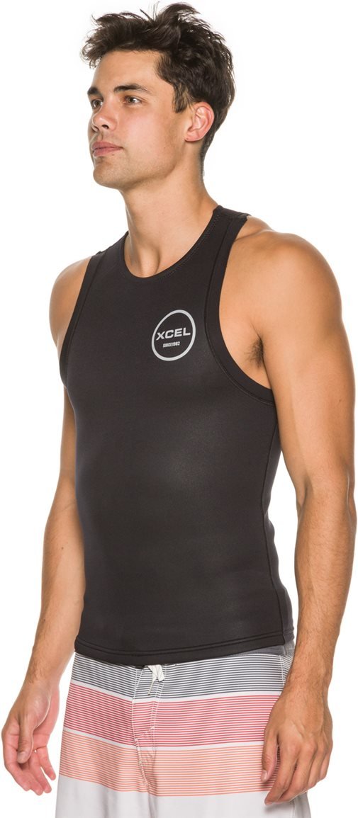 XCEL 1mm Axis Pullover Vest Wetsuit, All Black with Silver Ash Logos, 3X-Large