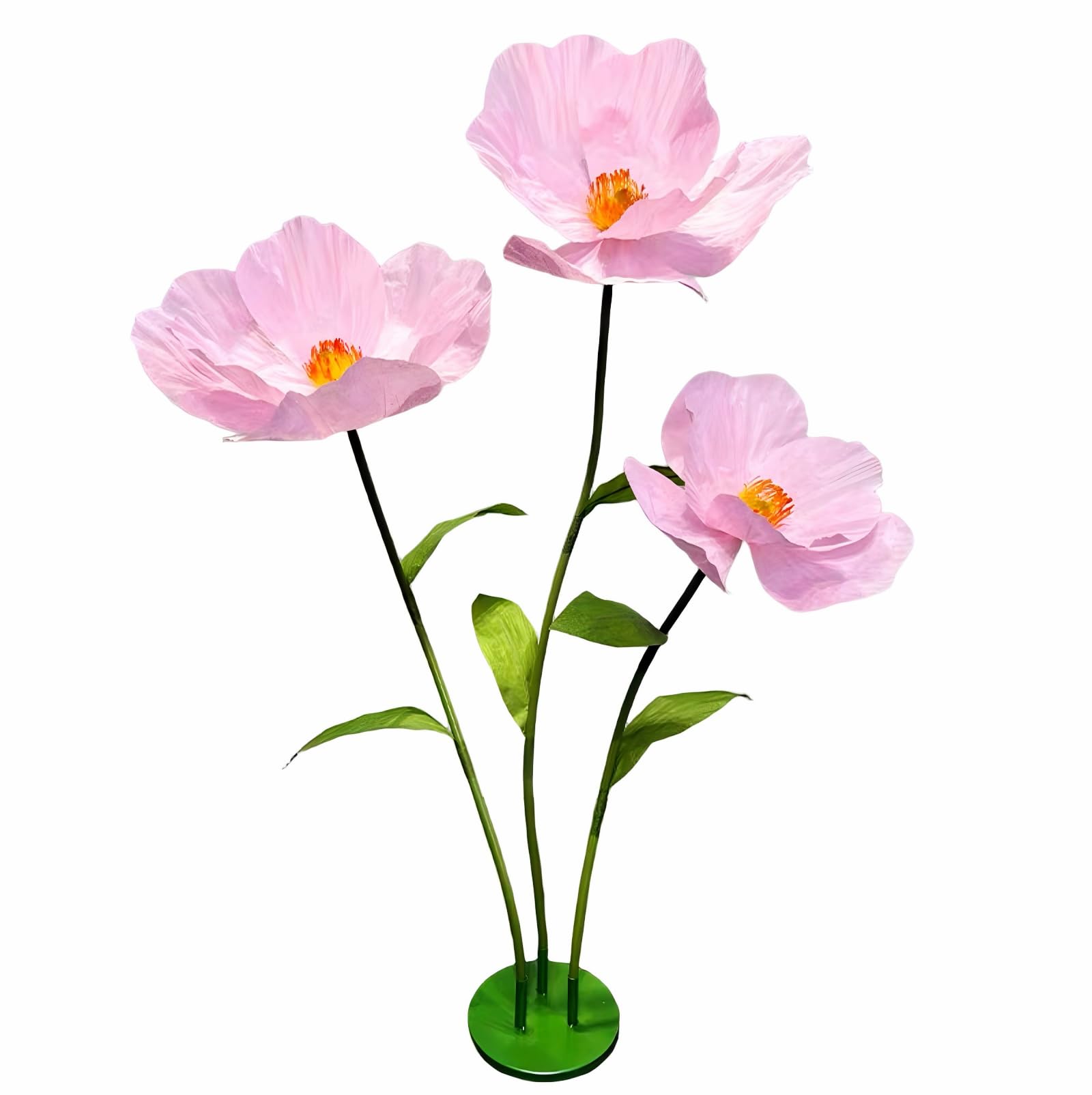 5.57 Ft Giant Artificial Flowers,Large Paper Flower,Adjustable Waterproof Fake Artificial Flower Decoracion Set for Wedding,Hotel,Office,Window Display and Home Farmhouse Decor (Pure Pink)