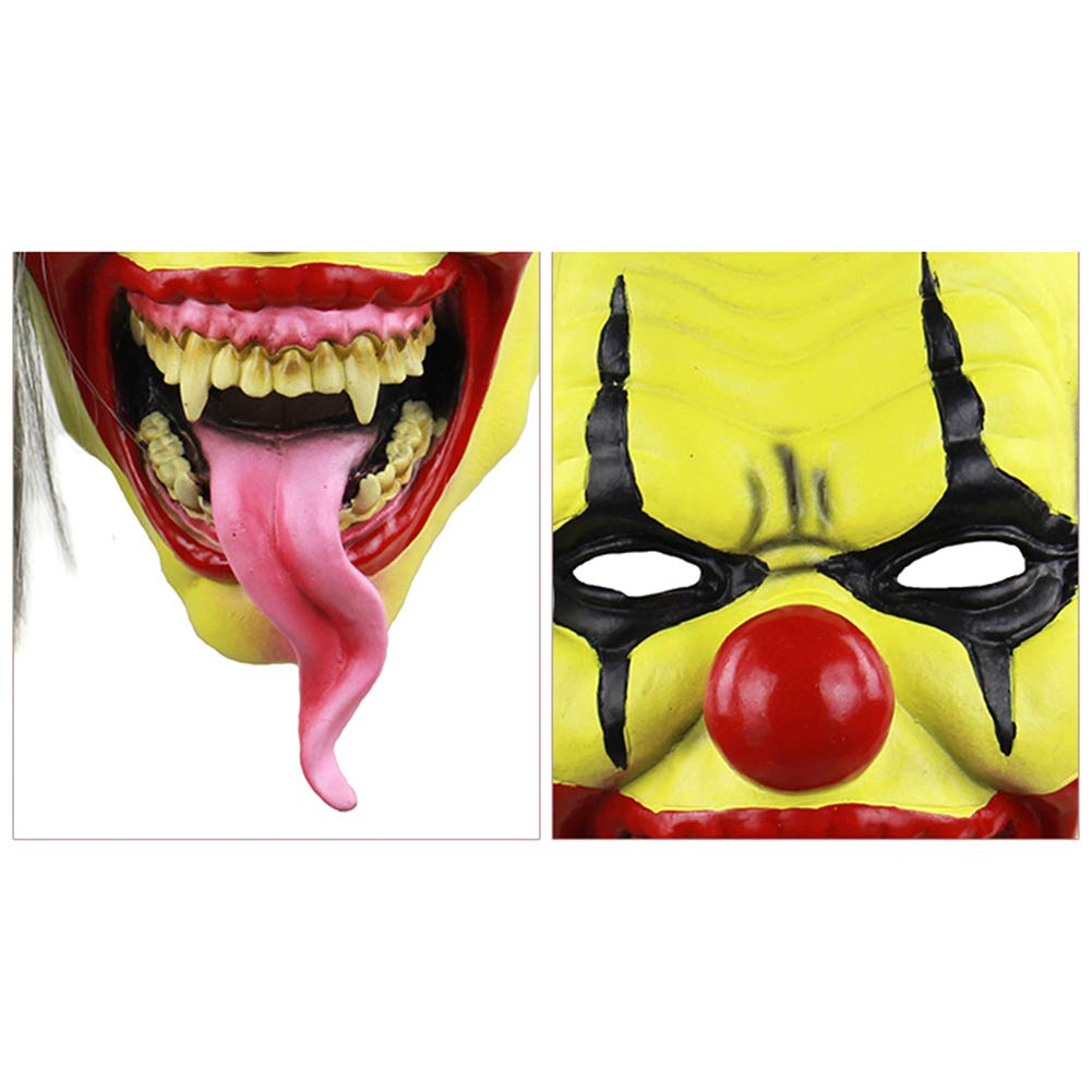 Haozaikeji Scary Clown Mask - Horror Joker Clown Mask - Latex Material - Unisex-Adults - Halloween, Yellow Clown Mask - Image 4