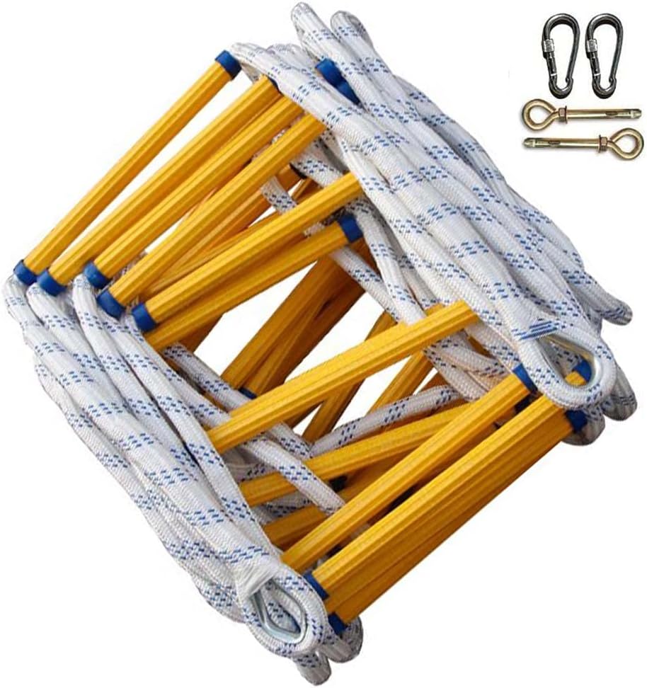 Emergency Fire Escape Ladder Weight Capacity up to 420Kg for Kids and Adults Windows Balcony with Hooks Compact Lightweight/25M82Ft(25M82Ft) (9.84Ft/10Ft)