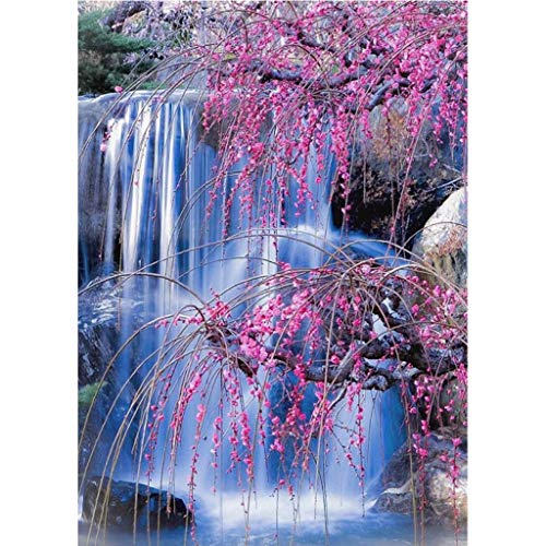 Kit de pintura de diamantes para adultos, kit de pintura de cascada por números para niños, diamante decoracion manualidades color rosa,bordado de punto de cruz,lienzo de 30 x 40 cm