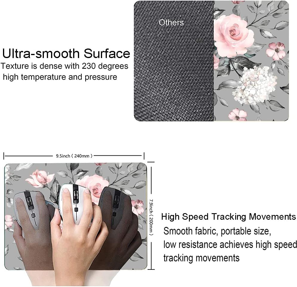 Image of Premium-Textured Mouse Pad, Non-Slip Rubber Base Mousepad for Laptop, Computer & PC, 9.5x7.9 in - Enhanced Precision, Ergonomic Comfort, Ideal for Gaming & Office (OMA-13)
