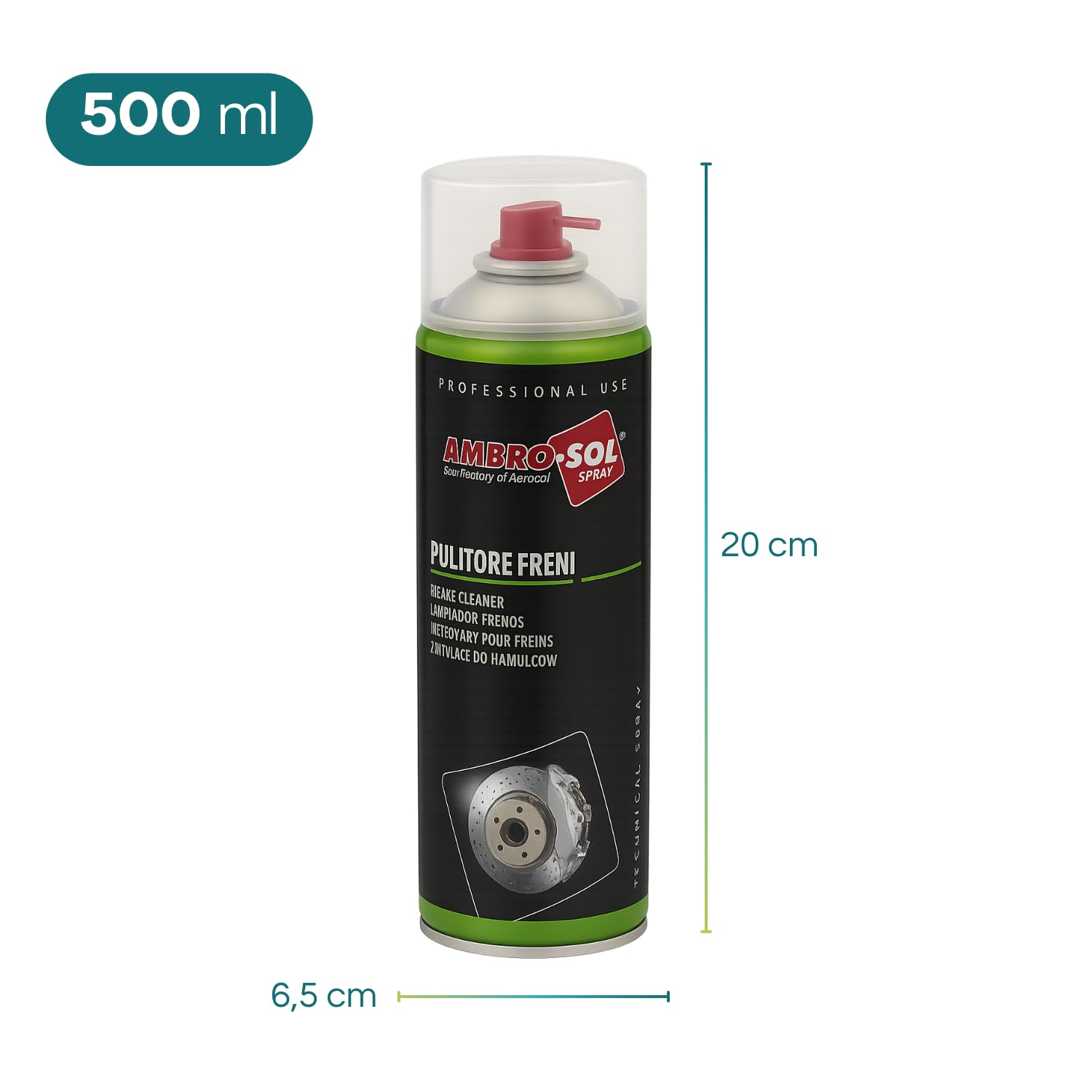 Bomboletta Pulitore per Freni Spray 500ml detergente per la pulizia e sgrassatura delle parti meccaniche durante i lavori di manutenzione e di riparazione della tua bici auto e moto, Made in Italy (5)