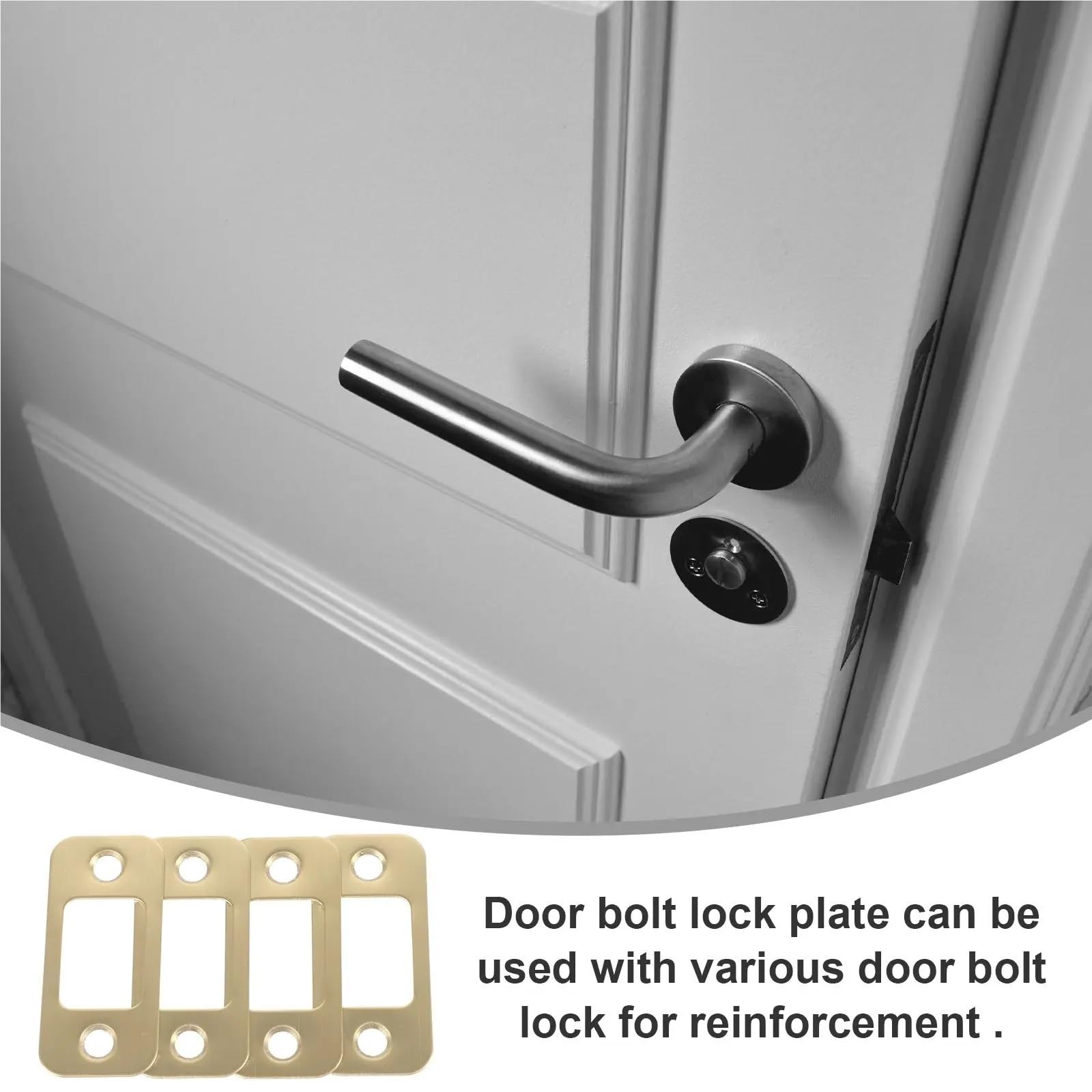 Lot de 20 gâches de porte - Accessoires de verrouillage de porte - Kit de renfort - Loquet de sécurité - Barre latérale en acier inoxydable