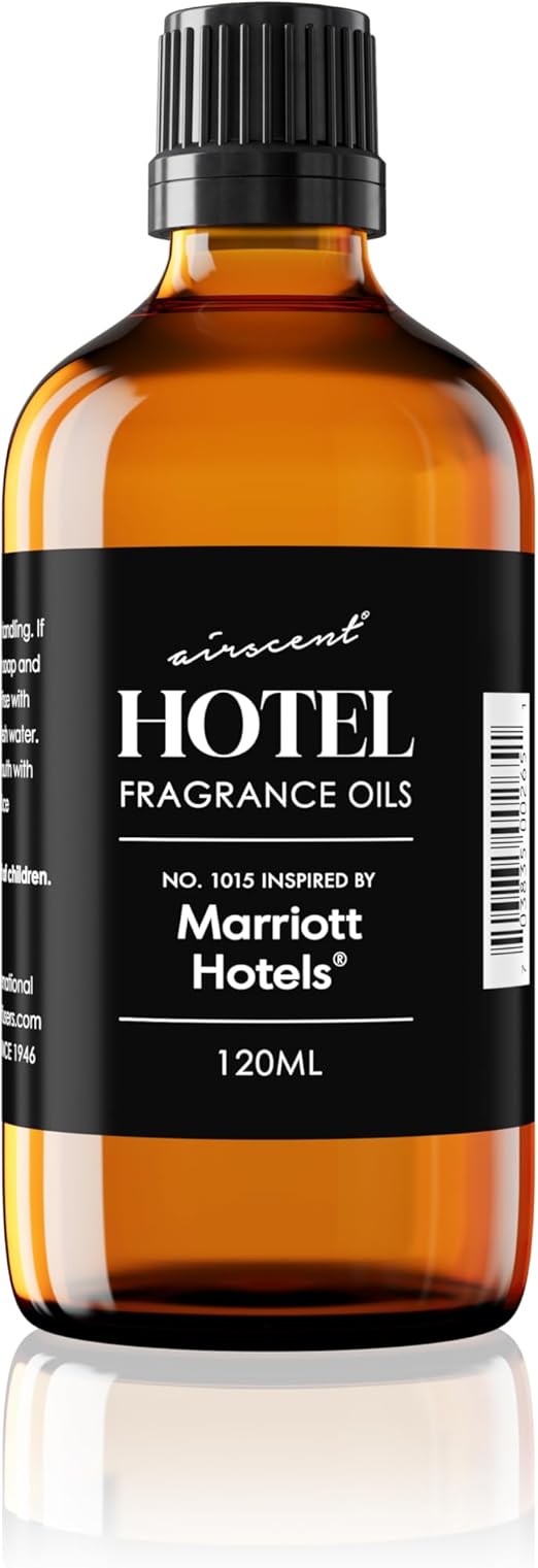 AirScent Hotel Diffuser Oil Inspired by Marriott's Hotel Scent - Fragrance Oil No. 1015 for Ultrasonic and Waterless Diffusers and Crafting - 120 mL, 4 fl oz Glass Dropper Bottle