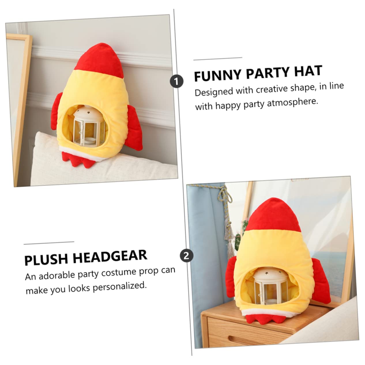 SOIMISS 2pezzi Cappello Decorativo Per Feste Accessorio Divertente Per Costumi e Foto Giallo