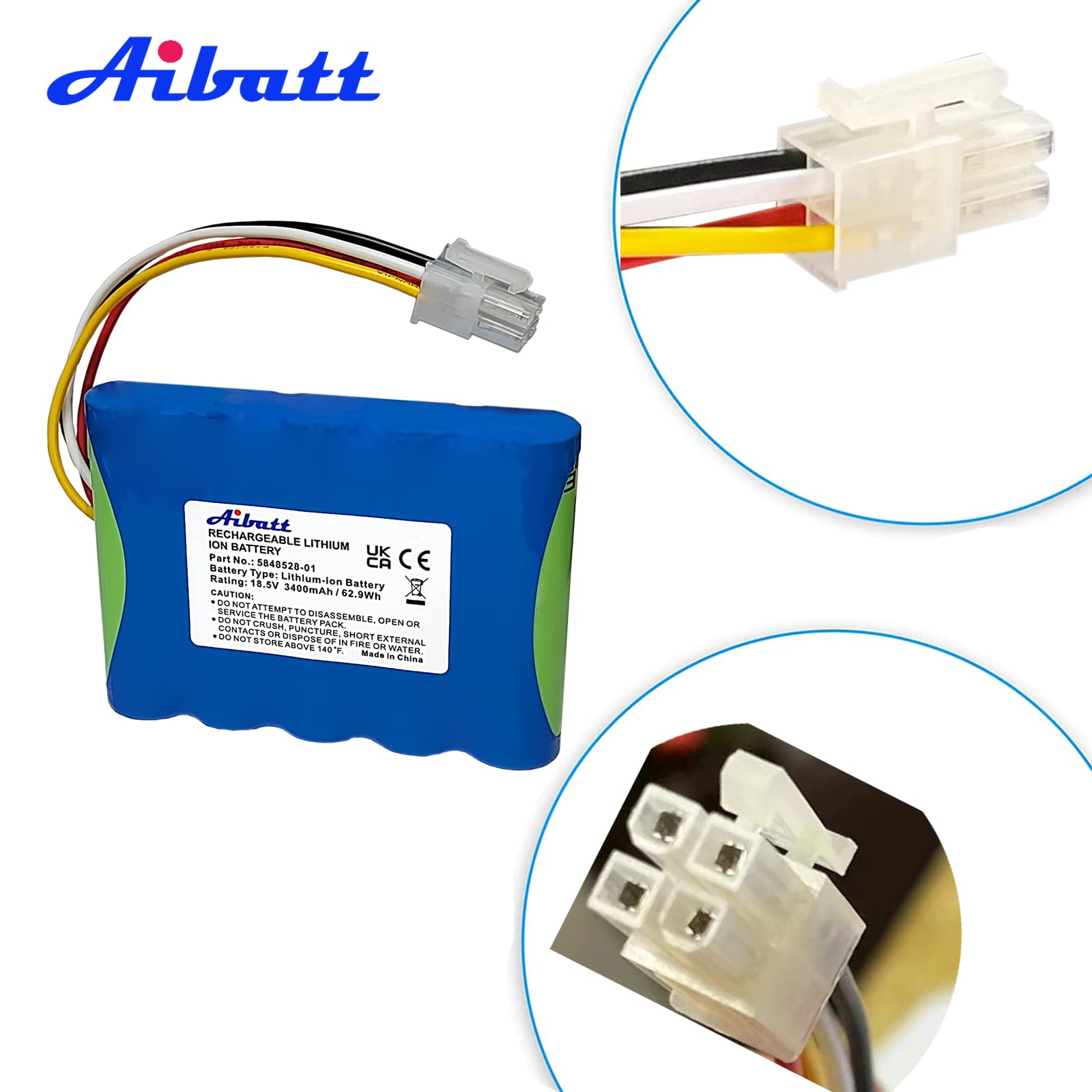 Batterie 3400mAh,pour Husqvarna Automower 310,315,315X,Aussi pour Gardena Sileno R100Li, R130Li, R160Li,Sileno+,Compatible avec 584 82 28-01,584 82 28-02,584 85 28-01,589 58 62-01 Batterie