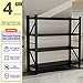 Heavy Duty Warehouse Shelving 4-Tier Industrial Steel Storage Shelves, 2600LB Capacity Per Shelf, Adjustable Shelves for Garage/Factory/Commercial Use (Black, W59*D23.7*H69)