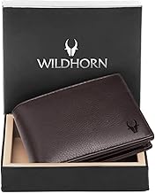 WildHorn Wallet for Men Leather Original, Mens Wallet, Leather Wallets for Men Stylish, Bi-Fold Wallets for Man, 9 Card Slots, Secret Card Slots, Coin Pocket, Gift for Mens (Brown)