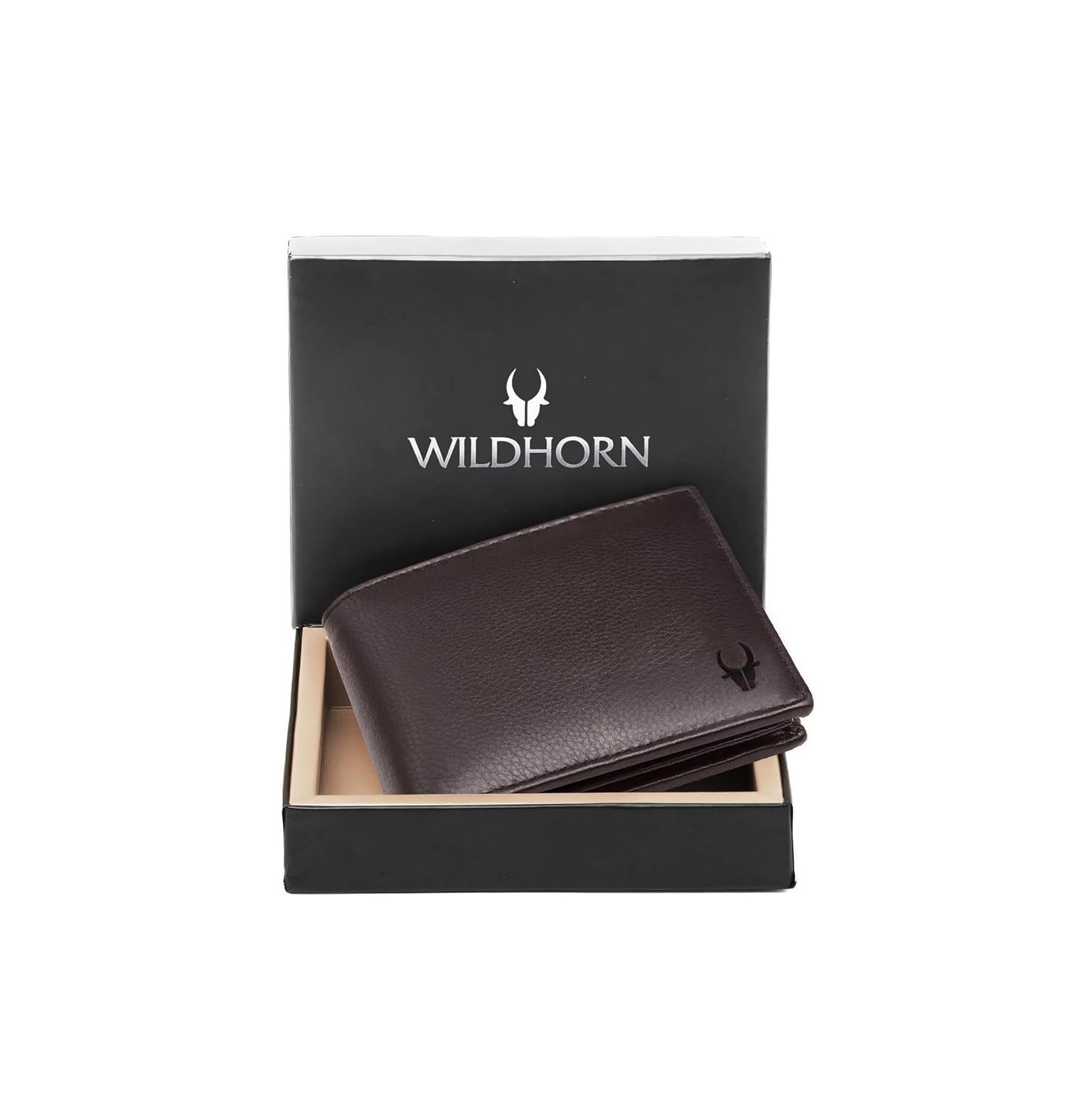 WildHorn Wallet for Men Leather Original, Mens Wallet, Leather Wallets for Men Stylish, Bi-Fold Wallets for Man, 9 Card Slots, Secret Card Slots, Coin Pocket, Gift for Mens (Brown)