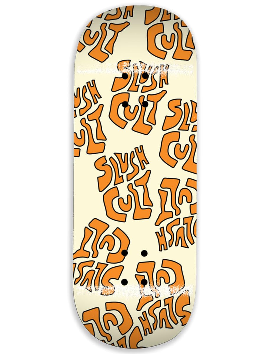 SLUSHCULT Fingerboard Deck - Stack'em Cream and Orange/Popsicle - 34mm