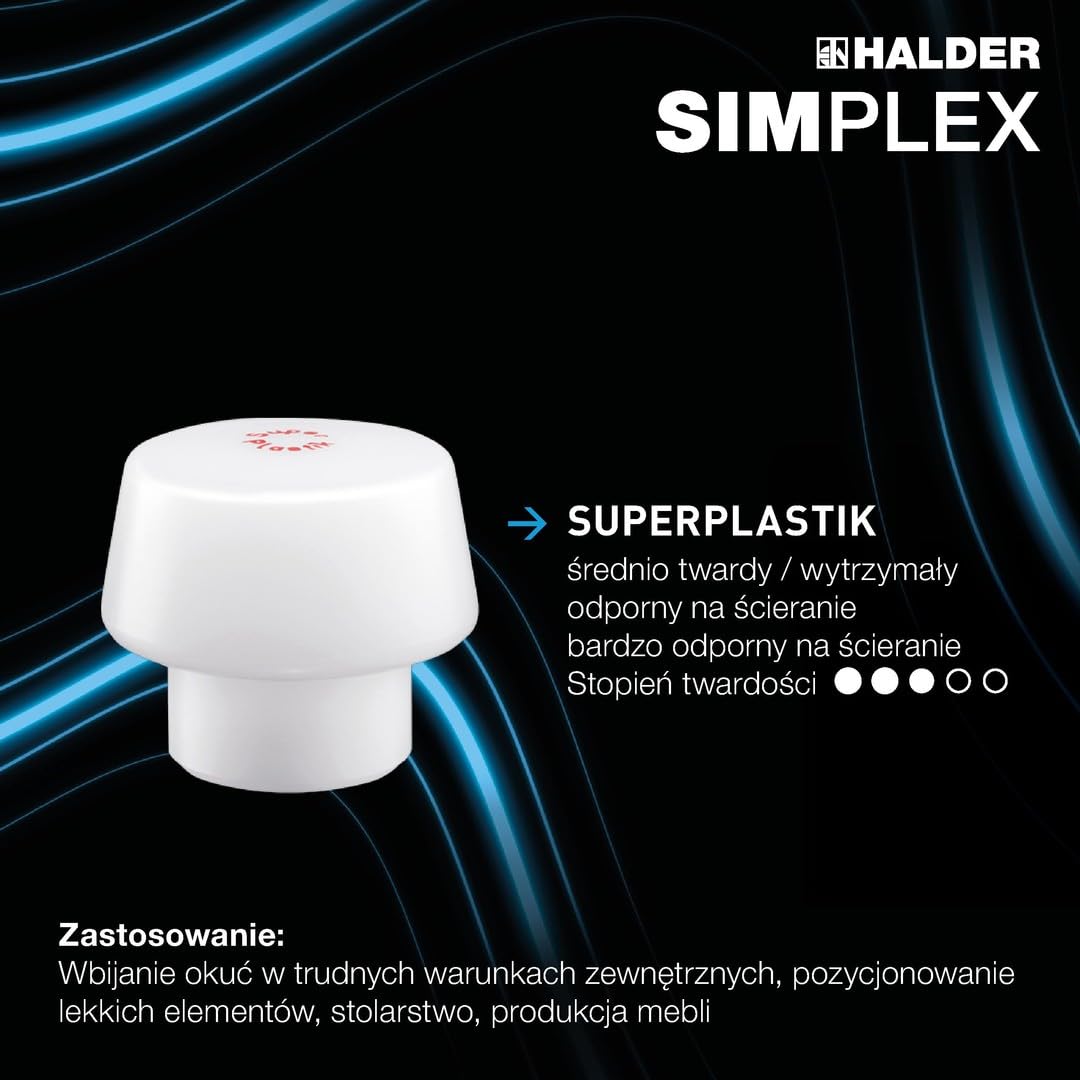 HALDER - Plusbox prace stolarskie, młotek udarowy SIMPLEX, TPE-soft/Superplastik plus wzornik konturów | 3117s004