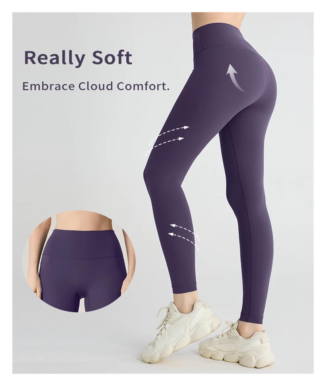 Leggings da Yoga Leggings da Fitness for Sollevamento Fianchi a Vita da Donna Pantaloni da Ciclismo da Corsa Leggings Sportivi Traspiranti(Snow Blue,M)