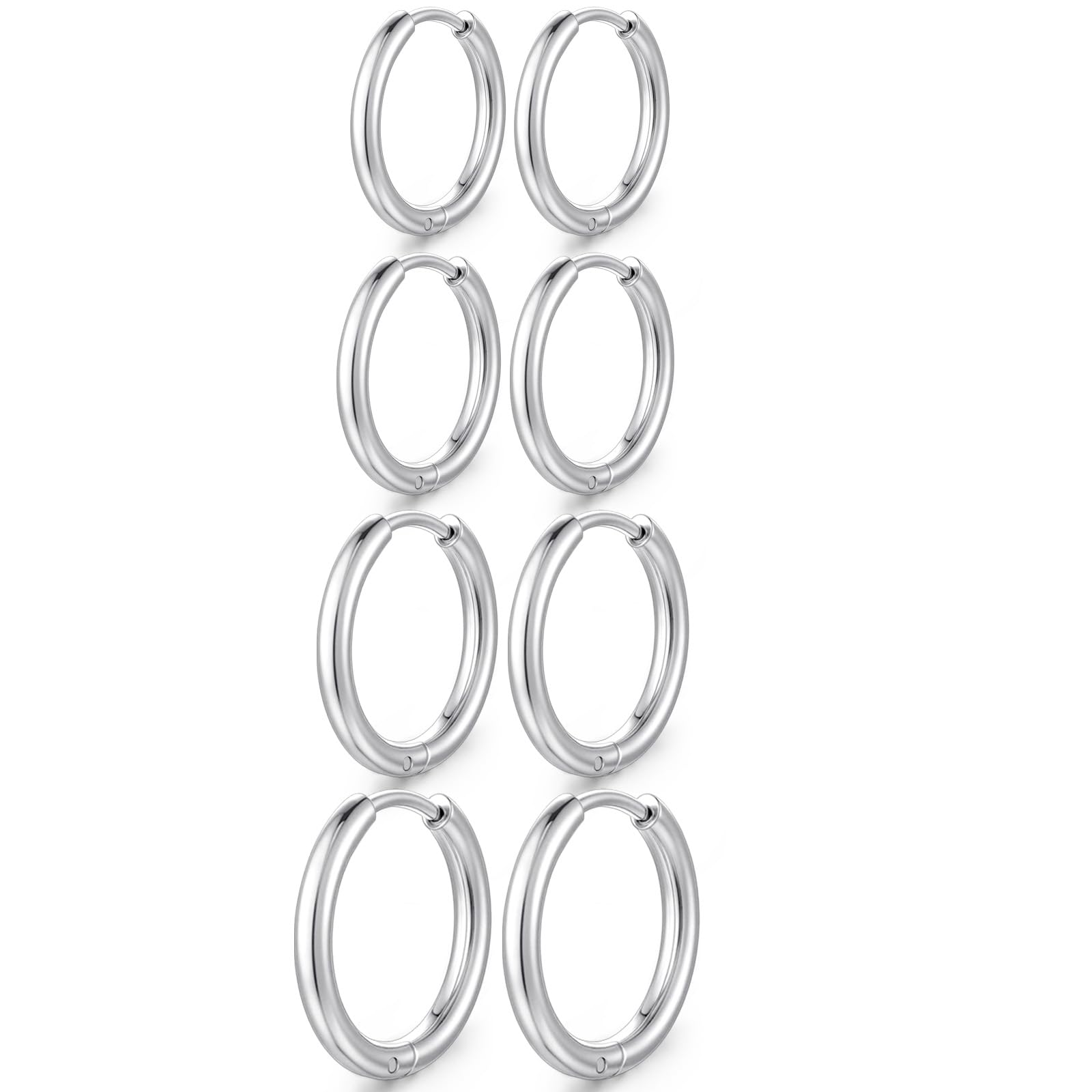 Gold Hoop Earrings for Women, Surgical Steel Earrings, Small Huggie Earrings Multiple Piercing Chunky Open Hoops Cartilage Earrings Jewelry Gifts for