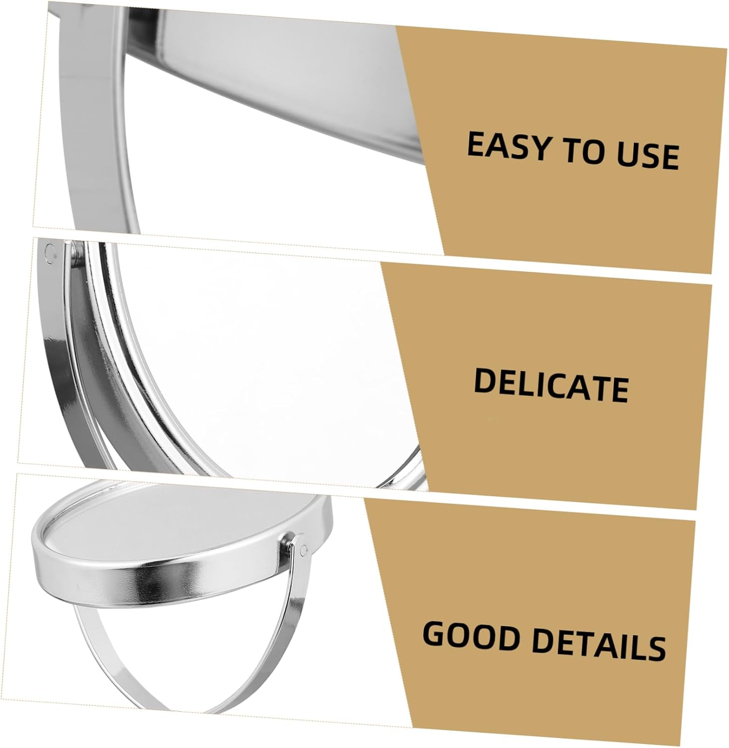 Double Sided Tabletop Makeup Mirror Silver Desktop Cosmetic Mirror with Stable Base Compact Design for Makeup Shaving Skin Care and Resistant Elegant Gift Choice for Women image 3