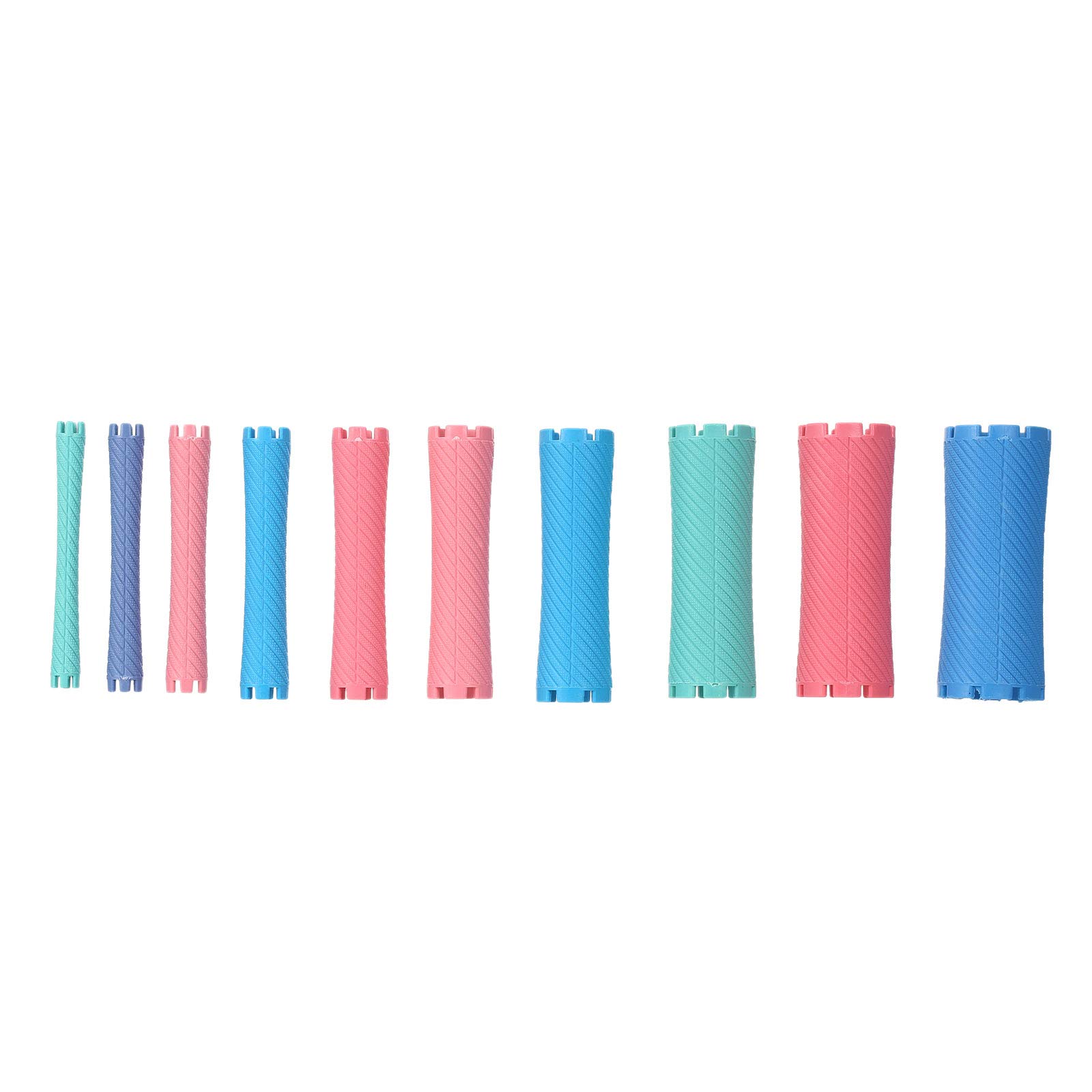 Set di 100 bigodini per capelli in 10 dimensioni, per salone, arricciacapelli, per donne e ragazze, materiale ABS, sicuro, riutilizzabile, lavabile, leggero, antiscivolo, facile da usare, a casa