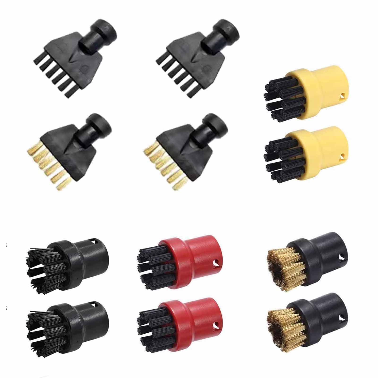 NIYATA 12 Stück Dampfreiniger Zubehör für Kärcher SC1 SC2 SC3 SC4 SC5,Dampfreiniger Bürste,Dampfreiniger Ersatzteile Sätze,8 Kleine Rundbürstendüse,4 Fugenbürste