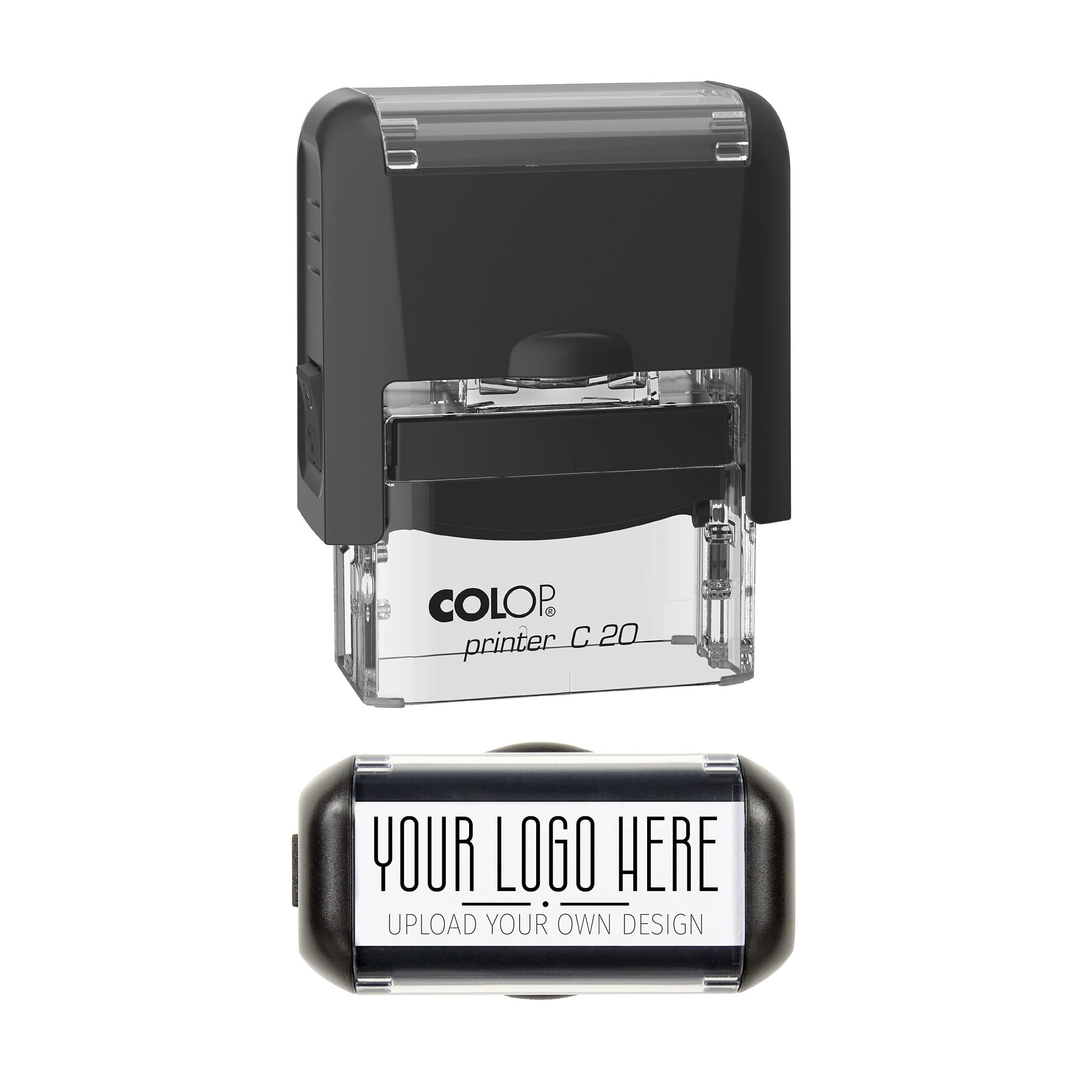 Custom Logo Stamp – Personalised Company Rubber Stamp Featuring Your Logo for Office Use, Branding, Packaging & Promotional Marketing (37mm x 12mm)