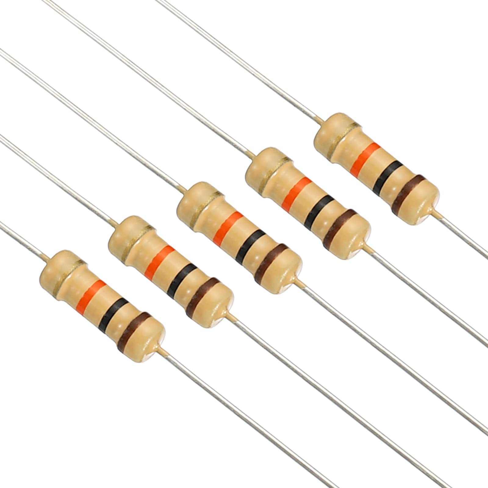 KIRANDY 4.7K 4.7 KOhm 1W 1% 50pcs Resistencia De Película Metálica, Para Reparación De Sistemas Electrónicos, Reparación De Automóviles, Componentes De Audio Resistencias Individuales