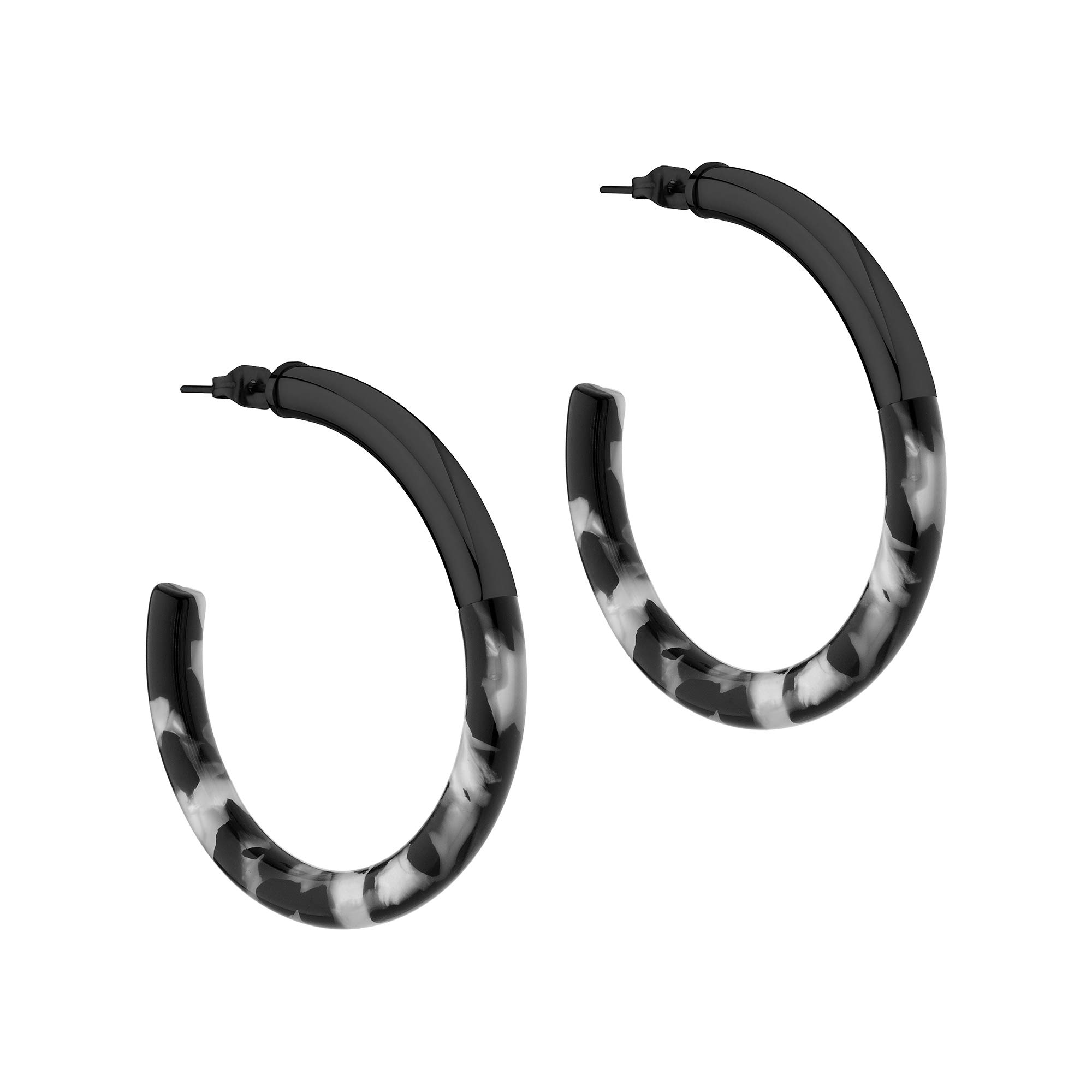LIEBESKIND BERLIN Damen Creolen Acetat - Ohrringe aus Edelstahl - Hochwertiges Acetat gibt dem Ohrring etwas Farbe und einen modernen Look - cool, modern und alltagstauglich
