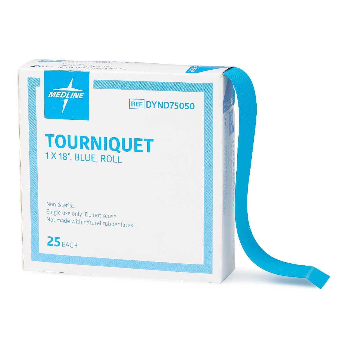 Tourniquet, Disposable, Perforated Roll, Blue, 1" x 18",500,Case,DYND75050