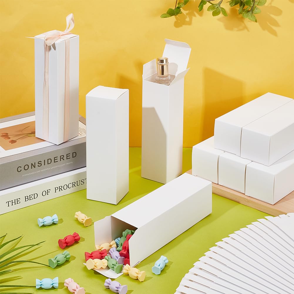 30 Scatoline Regalo Kraft 4.9x4.9x16.9cm - Bianche, Con Coperchio, Per Bomboniere E Craft - Foto 3