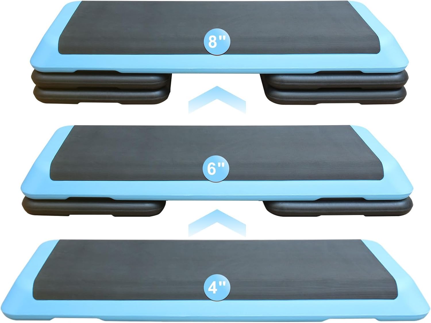 Adjustable Stepper Workout Step with 4 Risers Fitness Exercise Platform Trainer Step Platform Trainer Stepper