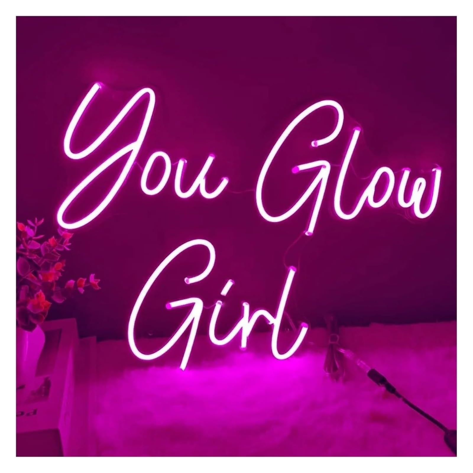 Aextroi neon Lights Sign Neon Light Decoration You Glow Girl for neon Sign LED 40cm×30cm