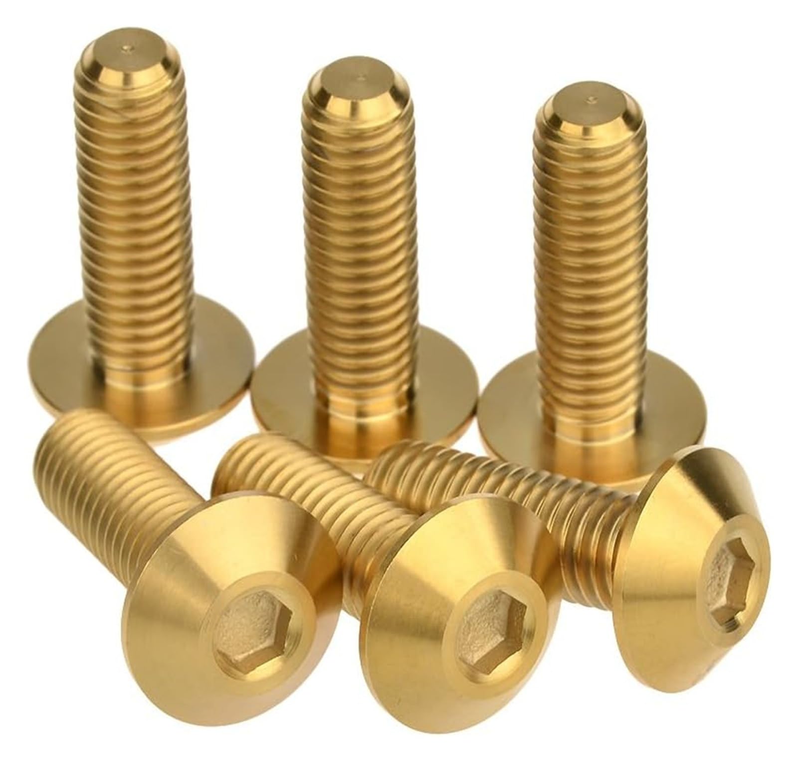 DWAMMEBRS Bolt M8x25mm Allen Head Screws Motorcycle Disc Brake Pack Of 6(Gold)