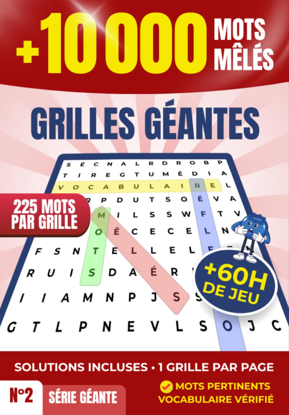 Mots Mêlés Géants XXL - 10 000 Mots en Grandes Grilles - Livre de Jeux pour Adultes et Seniors - Cahier Anti-Stress pour Travailler la Mémoire et ... Incluses: Grands caractères, avec solutions