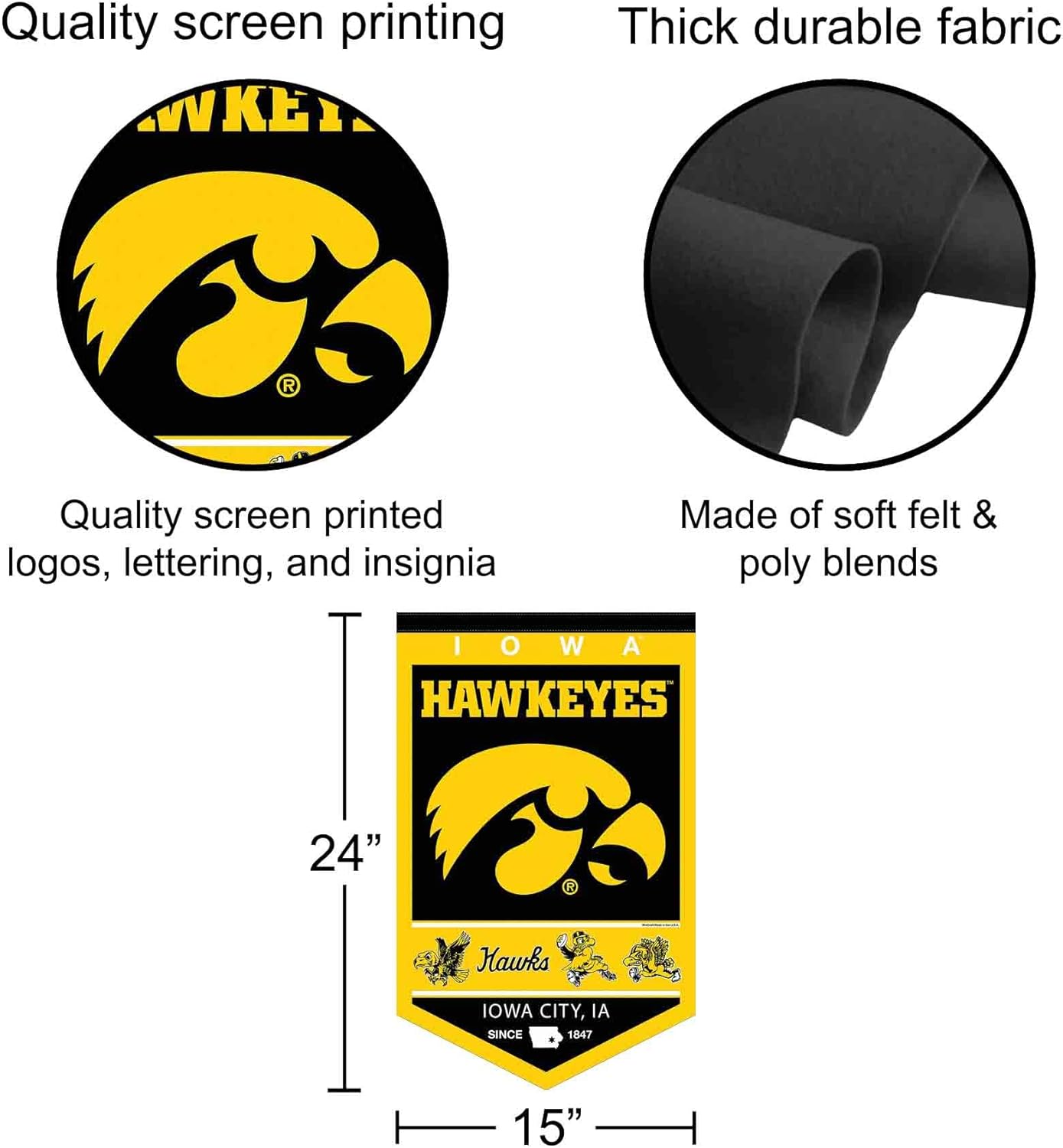 Hawkeyes Heritage History Banner Pennant - Image 2