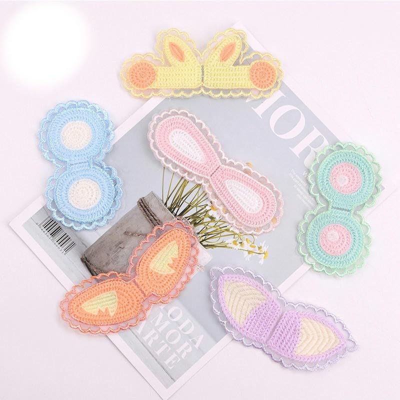 Naszywka haftowana 11 * 5 CM 20 SZTUK Haftowane Naszywki z Uszami, Aplikacje Żelazkowe, Chińskie Na Ubrania, Duże Do Szycia Kurtkę Jeansową(Light Blue)