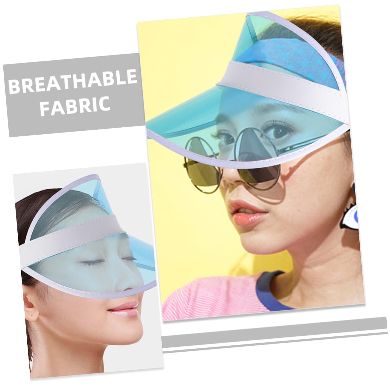 ibasenice 4 Ensembles Chapeau De Soleil Extérieur Casquette Sport Casquette Anti UV Visière pour Femme Capuchon Supérieur Creux De Randonnée Visière Femmes Plastique PP Sky-Blue 2 Pièces * 4