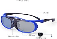 Vista 5 de TOUMEI Gafas 3D, Active Shutter 3D DLP Link recargables 3D para Acer ViewSonic BenQ Optoma Philips Panasonic Vivitek Dell Jmgo Cocar Toumei 3D