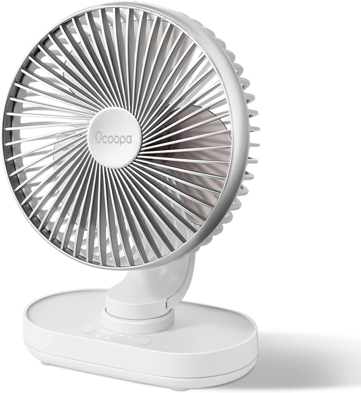 OCOOPA Desk Fan, Auto Oscillating 6.5 Inch Quiet Battery Fan, 4 Speeds