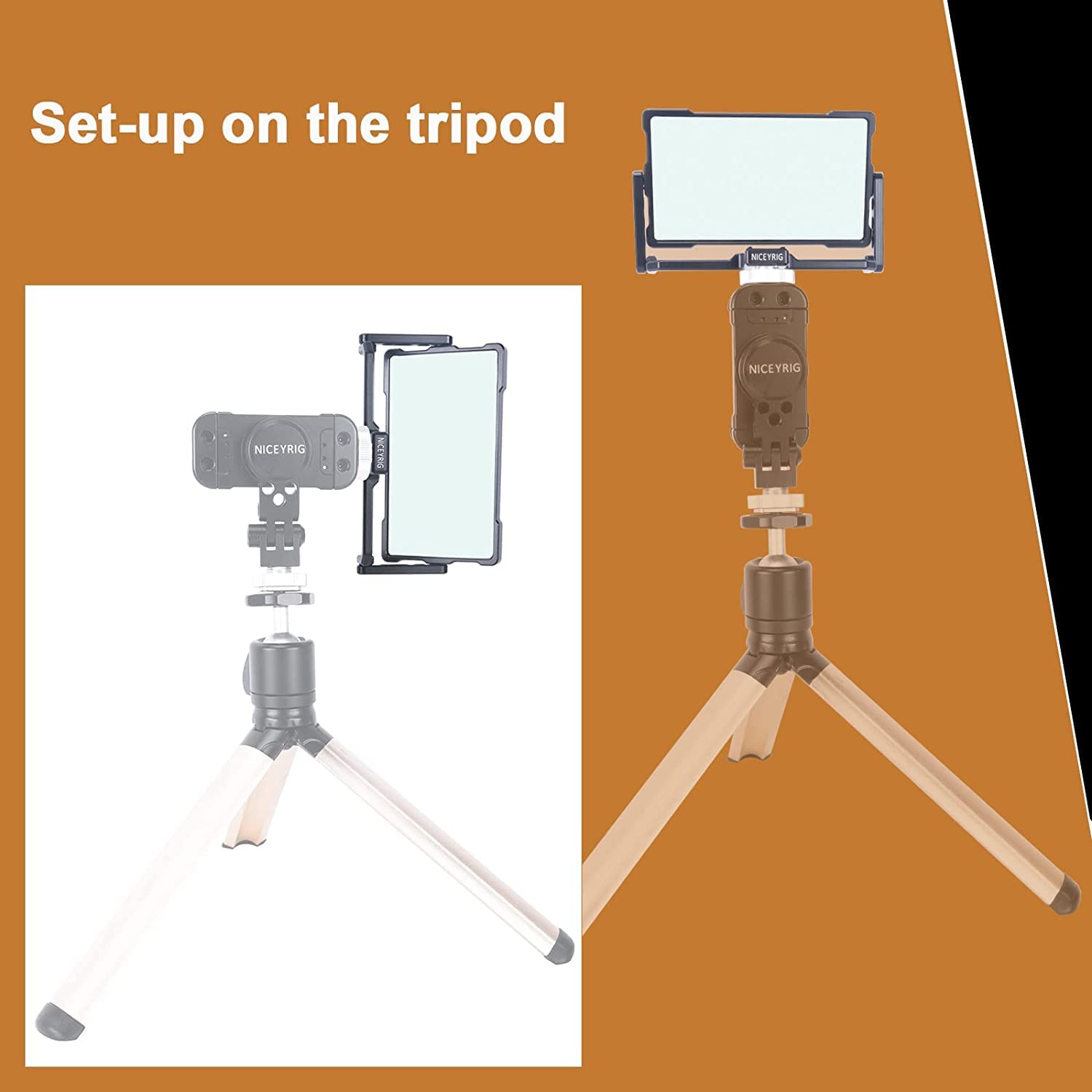 NICEYRIG Specchio pieghevole per smartphone, per vlogging, live streaming, selfie, compatibile con la maggior parte dei telefoni iOS e Android da 4,7-6,7 pollici, versione Plus