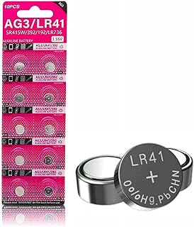 jixik 10PCS AG3 Coin Battery LR41 392 192 Button Cell Coin Alkaline Battery 1.55V SR41SW L736 CX41 for Watch No Mercury
