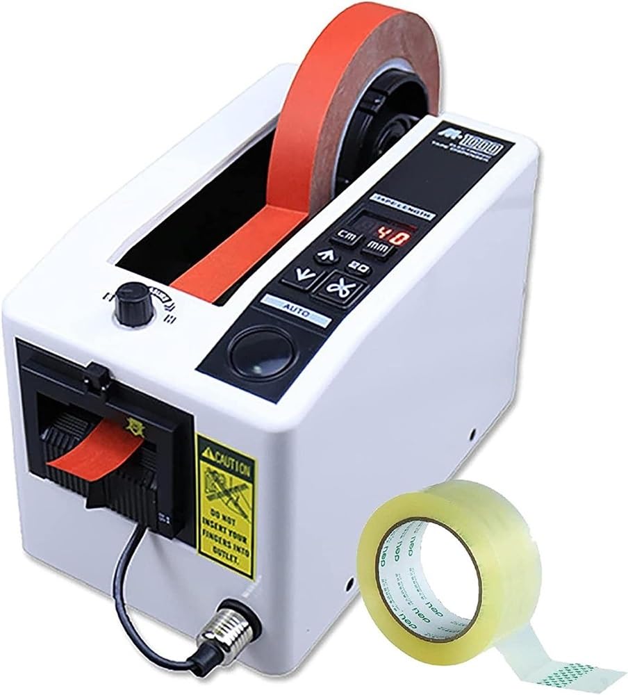 Macchina da taglio a nastro, dispenser automatico di nastro da taglio 6-60 mm larghezza 999 mm lunghezza massima di taglio, macchina da taglio elettrica per spedizioni in ufficio, confezioni regalo