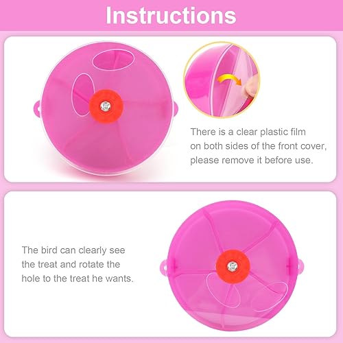 Miniatura 7 de Bird Creative Foraging System Wheel Seed Food Ball Rotate Training Toy for Small and Medium Lorts Periquito Cockatiel Conure (Púrpura)