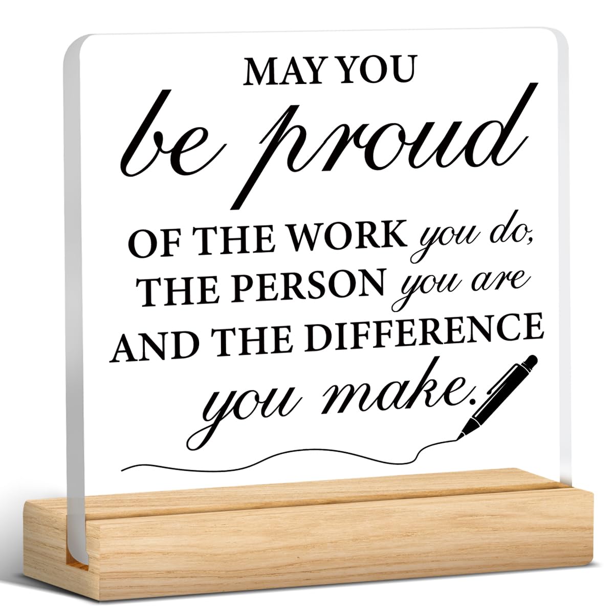 Teacher Appreciation Gifts, Thank You Gifts for Women Men, Teacher Gift Acrylic Desk Sign Decor (4 x 4 Inches)