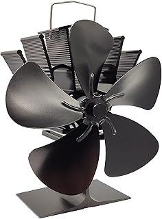 Stove Fan,5 Blades Wood Stove Fan Heat Powered Fireplace Fans Upgraded Log Burner Fan for Wood/Log Burner/Fireplace Silent Operation,Efficient Heat Distribution