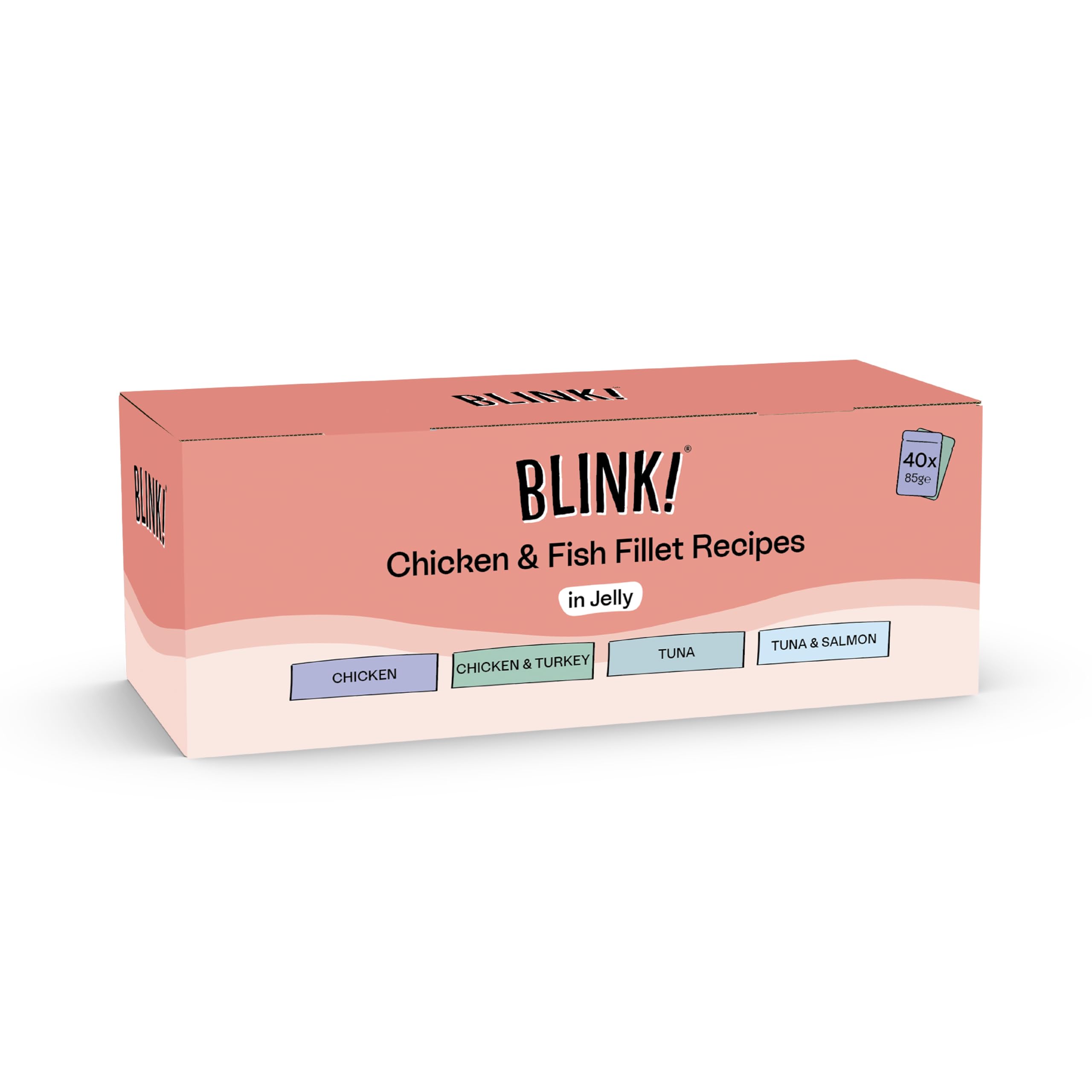 Blink! Wet Adult Cat Food Chicken & Fish Fillets in Jelly 40x85g
